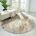 Amber 187 Taupe Round styled in a furnished room