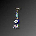 Aqua Fish Evil Eye Keyring