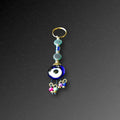 Aqua Flower Evil Eye Keyring