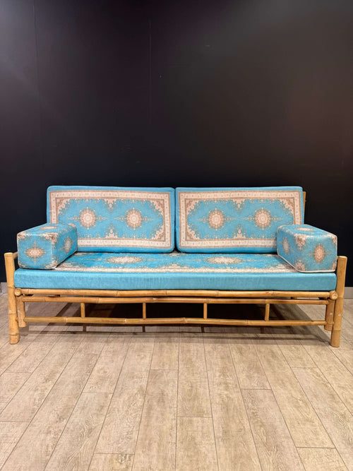 Aqua Heritage Arabic Seating Sofa | Handmade Bamboo 70x190cm Cushion