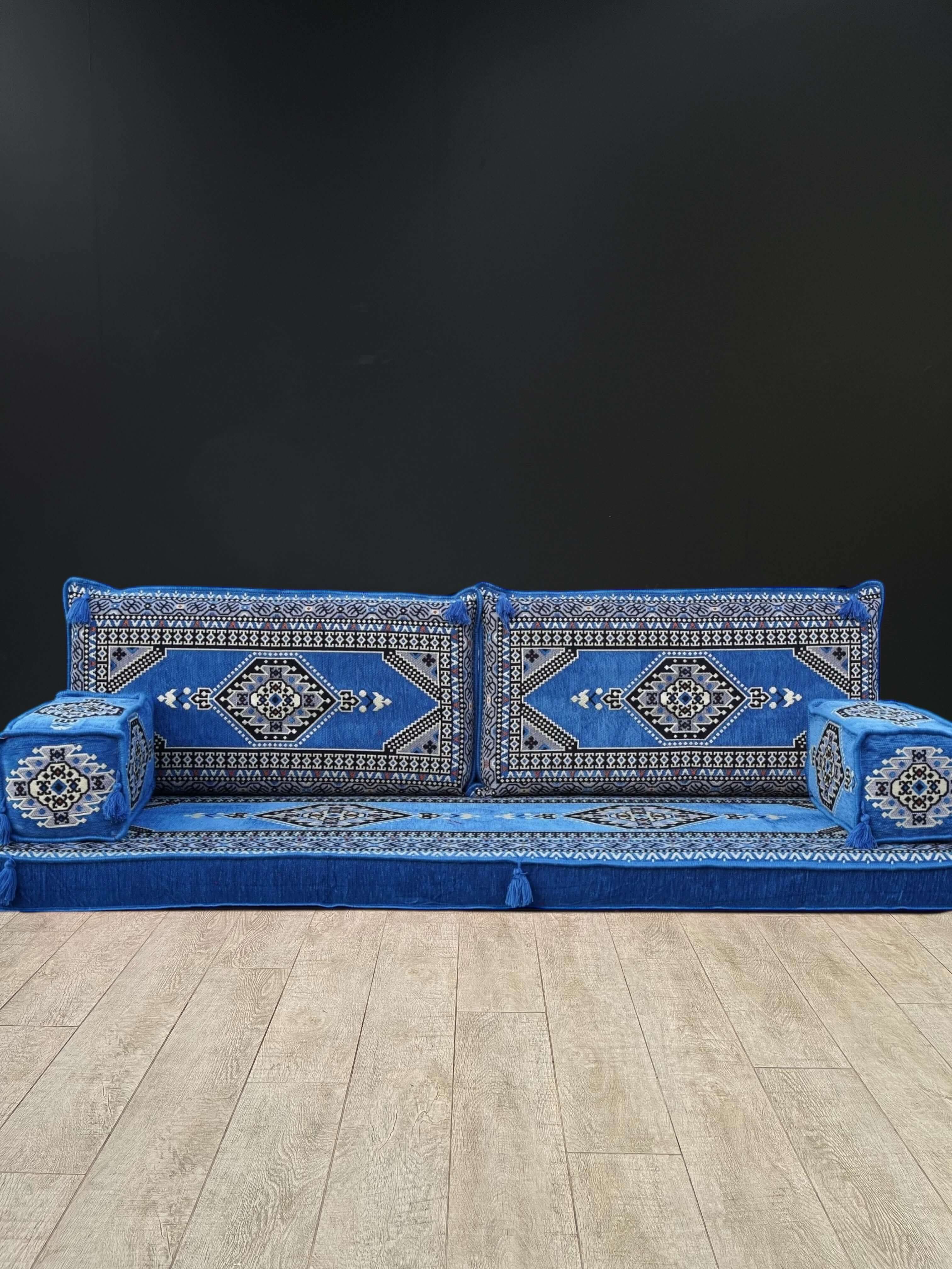 Arabian Majlis Blue Palace – 5 Piece Arabic Floor Seating