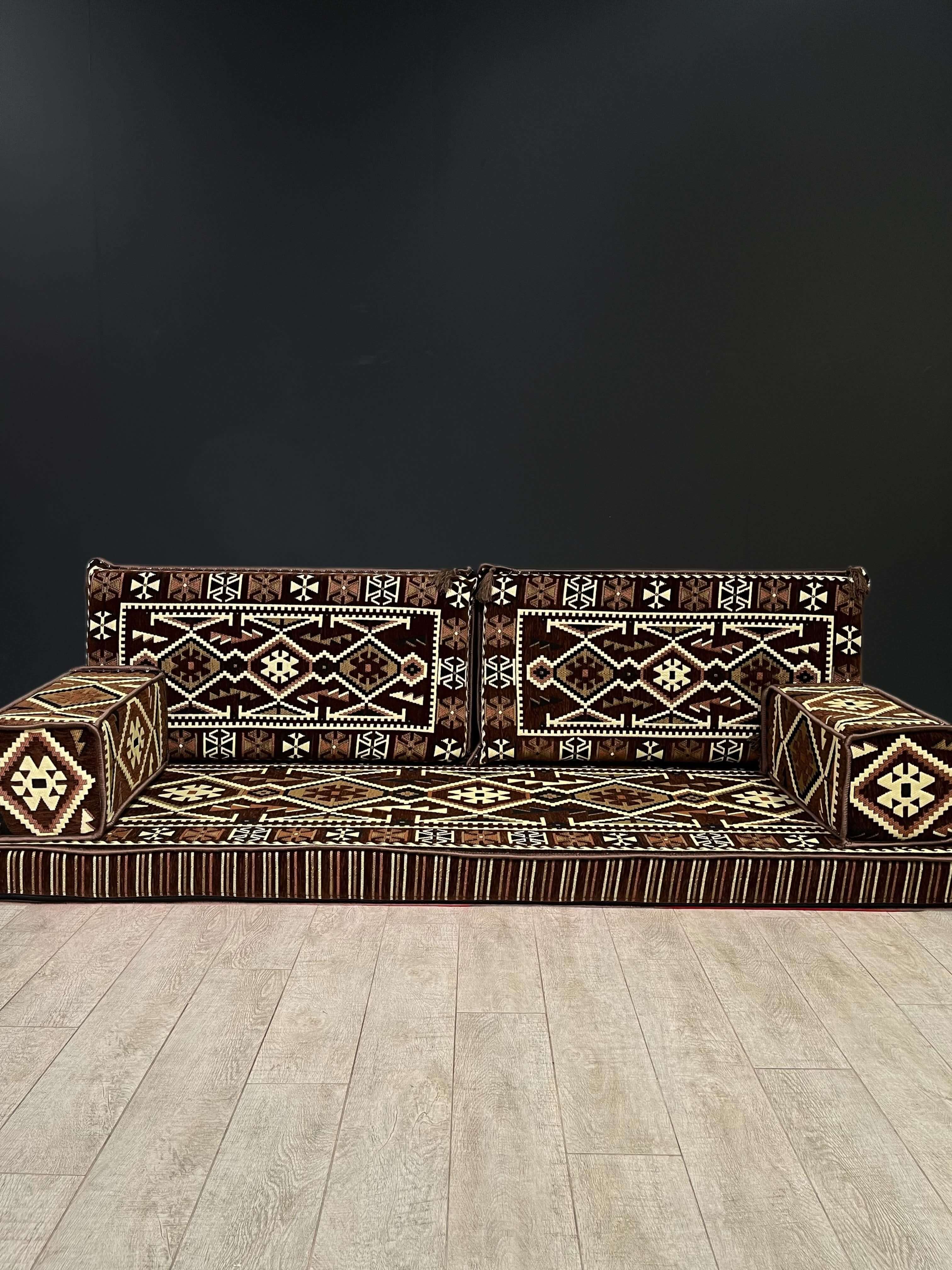 Arabian Majlis Brown Serenity – 5 Piece Arabic Floor Seating