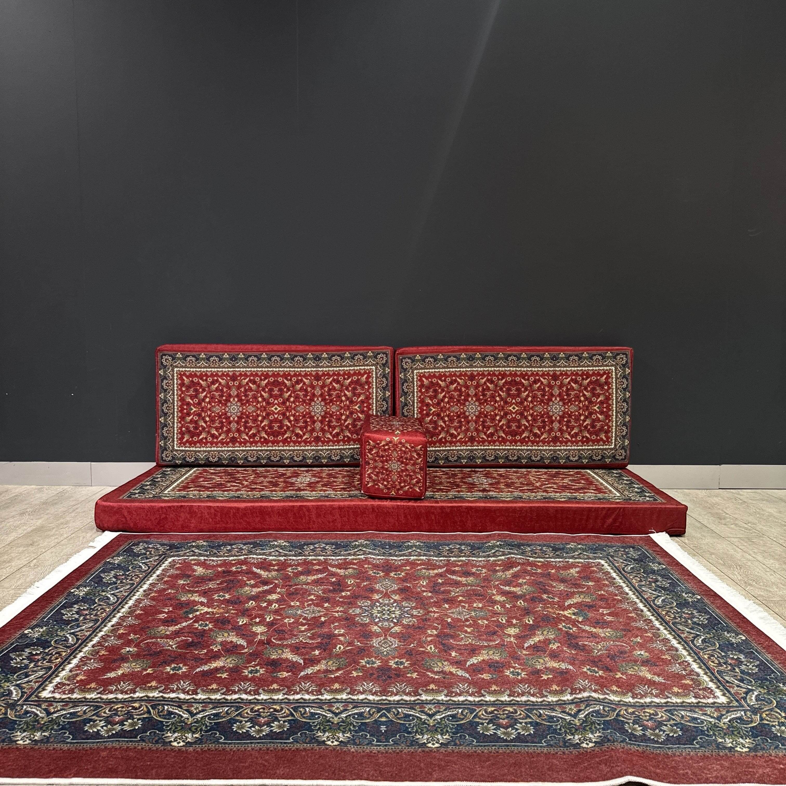 Arabian Majlis (Divan Set) Maroon Heritage Elegance Majlis