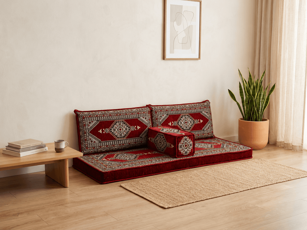 Arabian Majlis (Divan Set) Maroon Palace