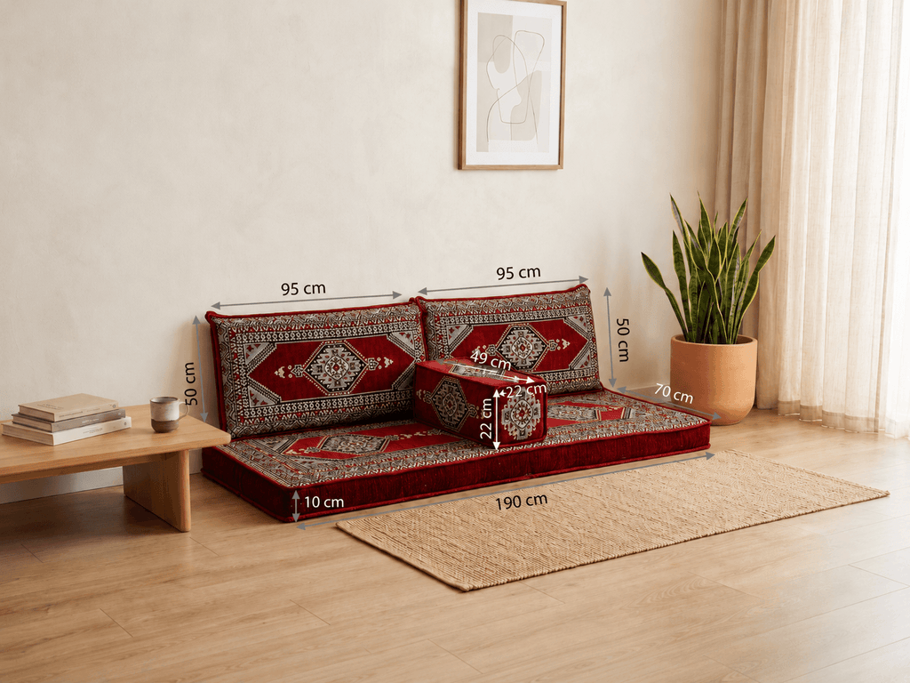 Arabian Majlis (Divan Set) Maroon Palace