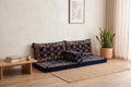 Arabian Majlis Divan Set – Navy Diamond Turkish Floor Cushion Set