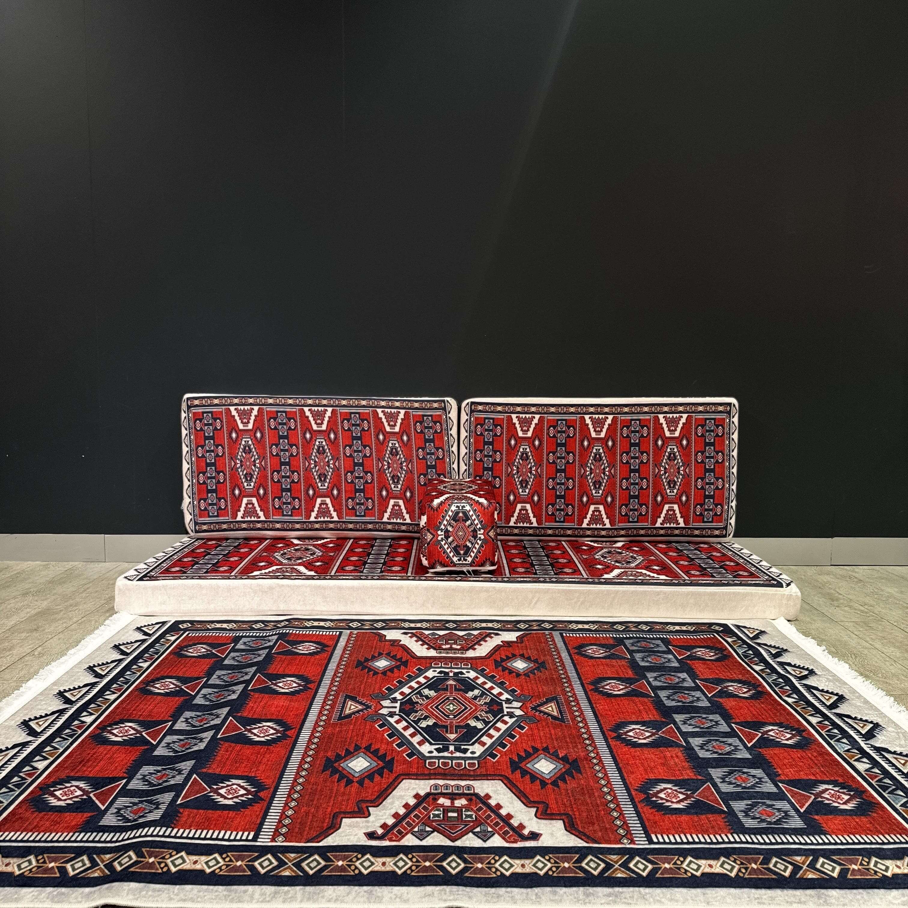 Arabian Majlis (Divan Set) Red White Heritage Elegance Majlis