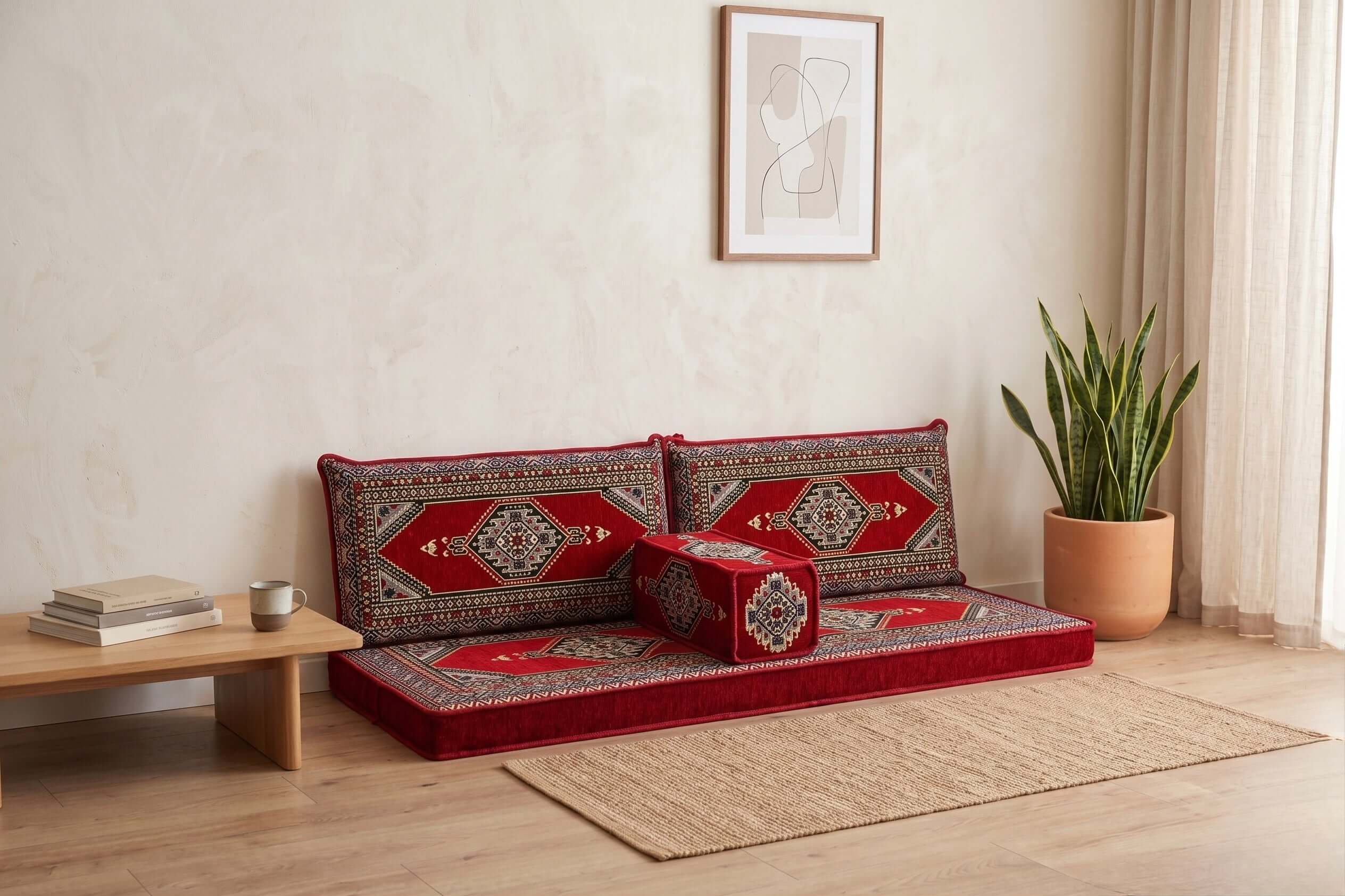 Arabian Majlis (Divan Set) Red Palace