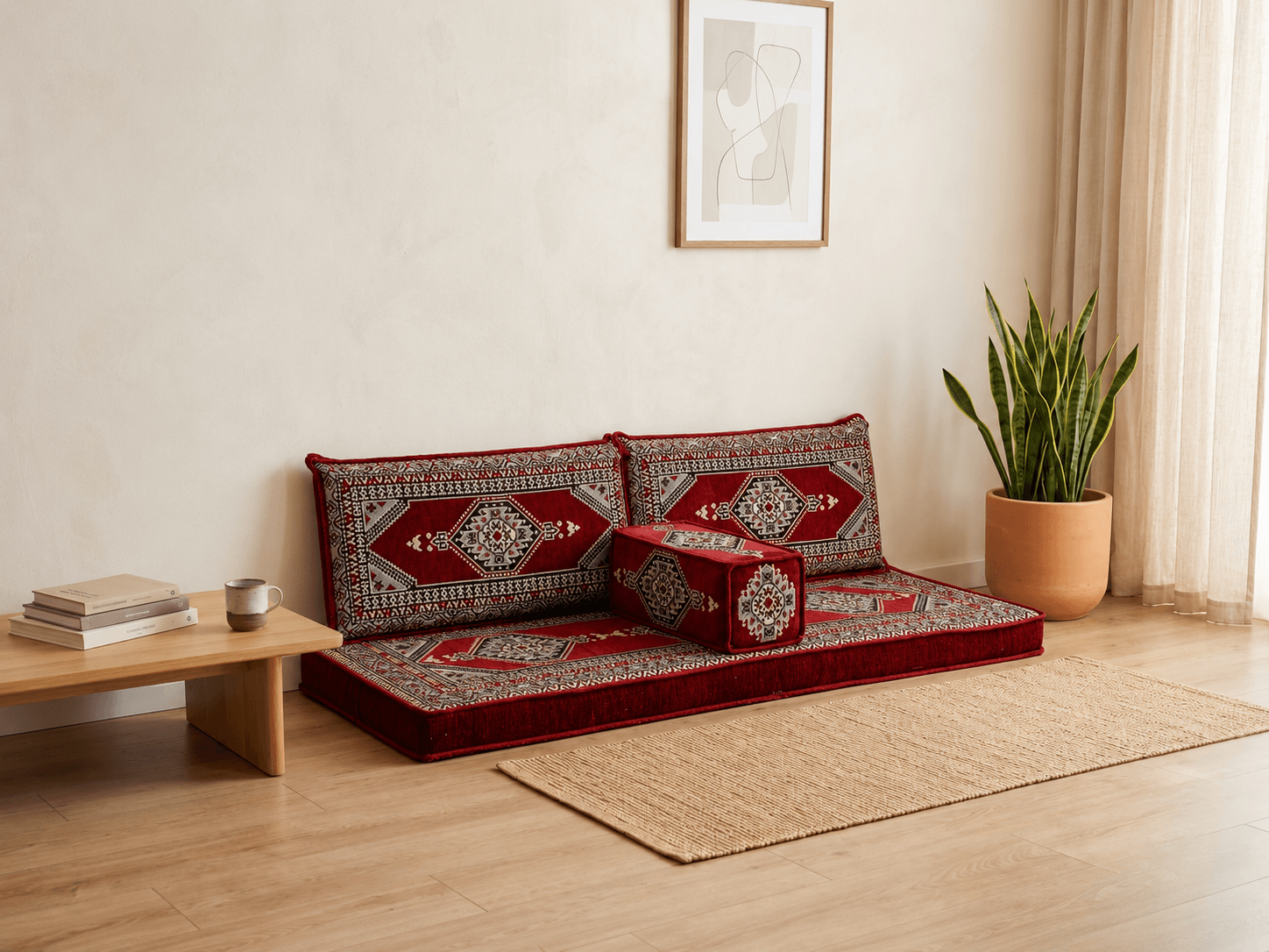 Arabian Majlis (Divan Set) Maroon Palace