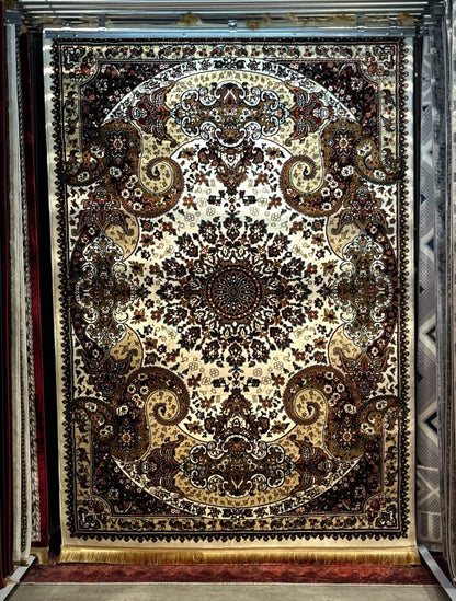 Asaryun Turkish Rugs Bazaar G-Discover the perfect blend of tradition and modernity with our Turkish polyester rug. Featuring a rich blue background with intricate patterns, this durable, easy-to-maintain rug adds elegance to any space. Ideal for high-tra