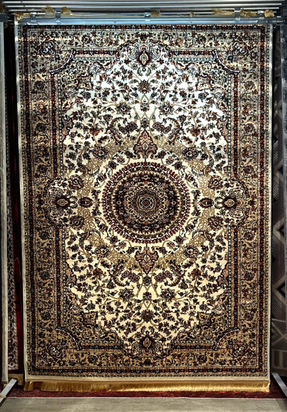 Asaryun Turkish Rugs Bazaar G-Discover the perfect blend of tradition and modernity with our Turkish polyester rug. Featuring a rich blue background with intricate patterns, this durable, easy-to-maintain rug adds elegance to any space. Ideal for high-tra