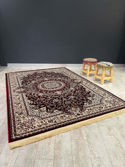 Asaryun Turkish Rugs Bazaar G-Discover the perfect blend of tradition and modernity with our Turkish polyester rug. Featuring a rich blue background with intricate patterns, this durable, easy-to-maintain rug adds elegance to any space. Ideal for high-tra