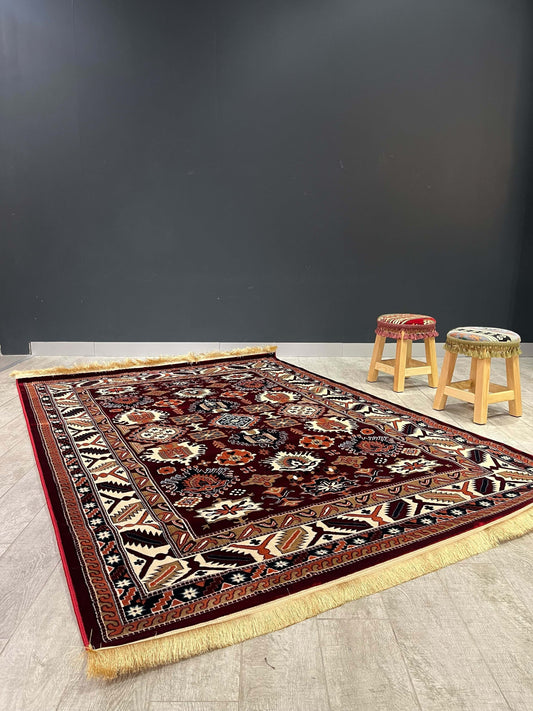 Asaryun Turkish Rugs Bazaar G-Discover the perfect blend of tradition and modernity with our Turkish polyester rug. Featuring a rich blue background with intricate patterns, this durable, easy-to-maintain rug adds elegance to any space. Ideal for high-tra