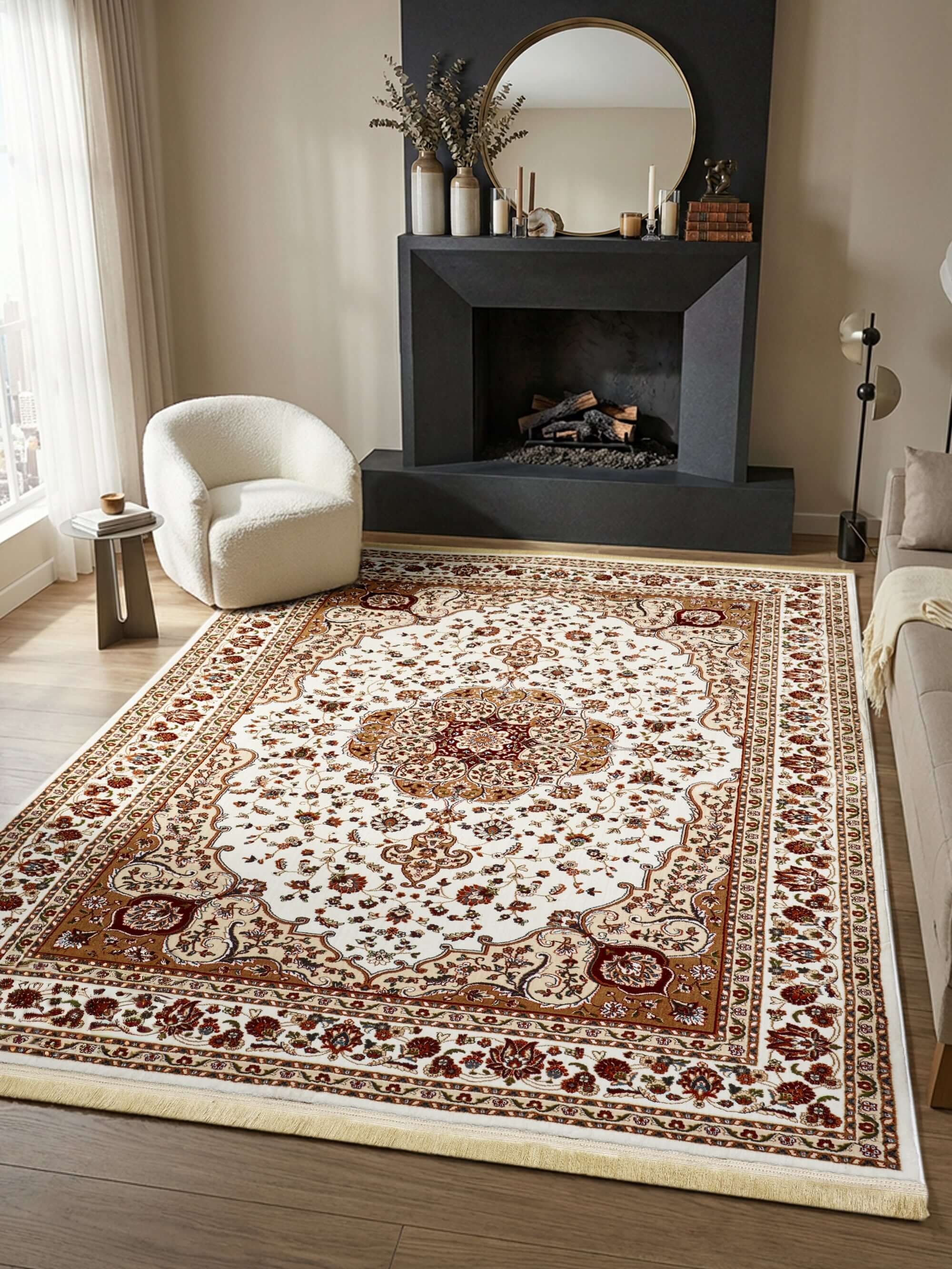 Asaryun Rugs H3846A Cream-Cream, Asaryun Rugs H3846A Cream-Cream for Modern Spaces