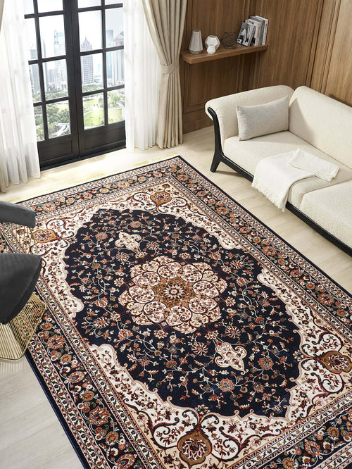 Asaryun Rugs H3846A Turkish Rug Navy - Elegant Design