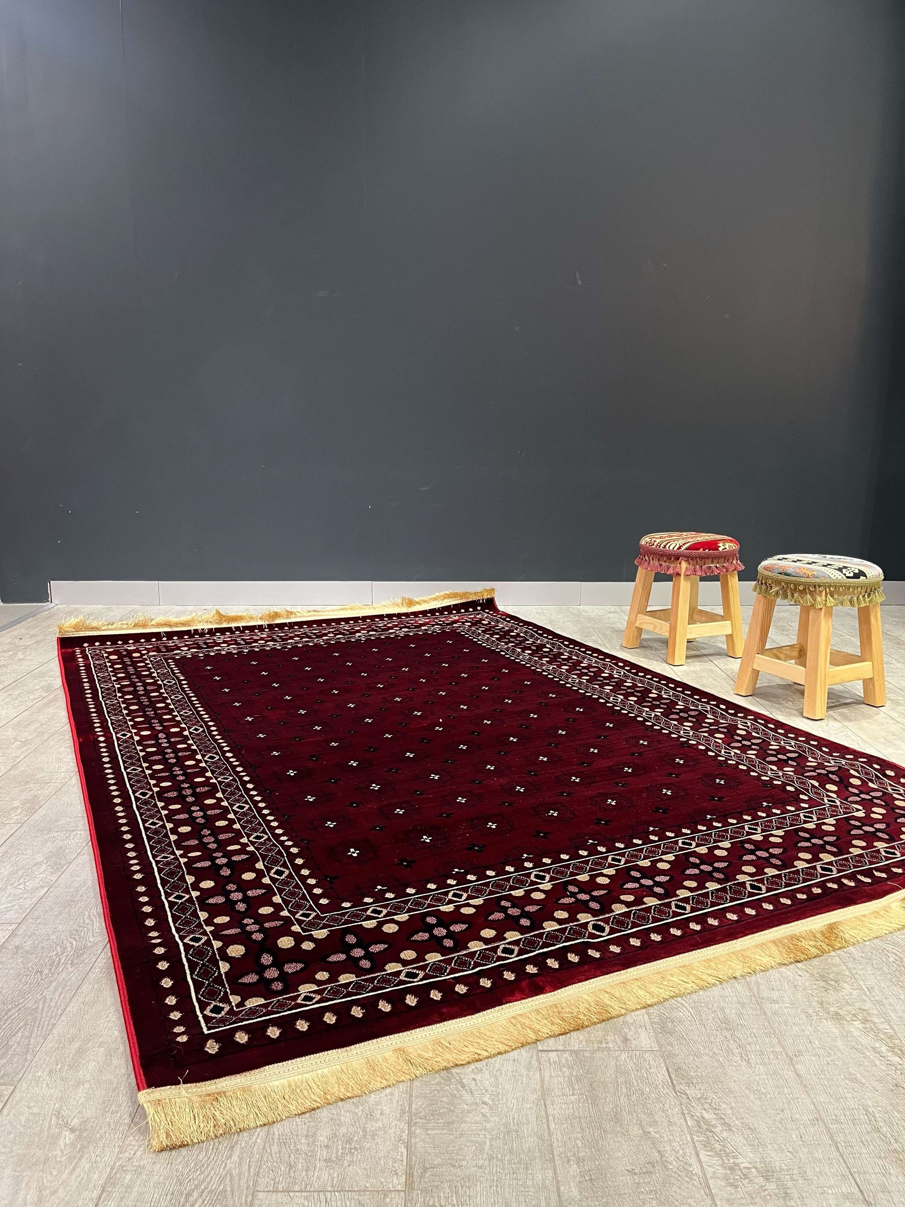 Asaryun Rugs - H3990A Turkish Maroon Rug for Your Home