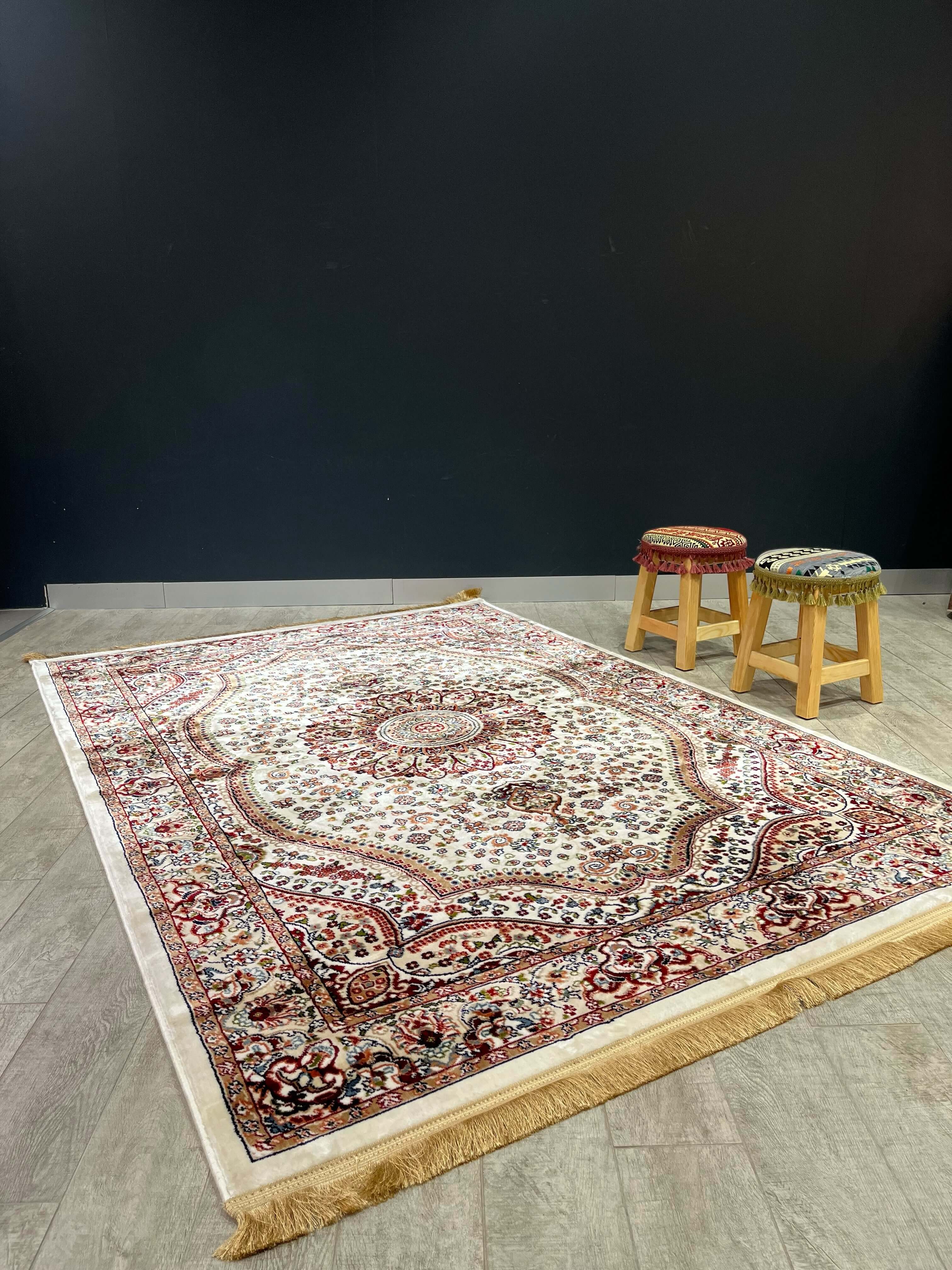 Asaryun Rugs H4158A Turkish Rug Cream - Elegant & Durable