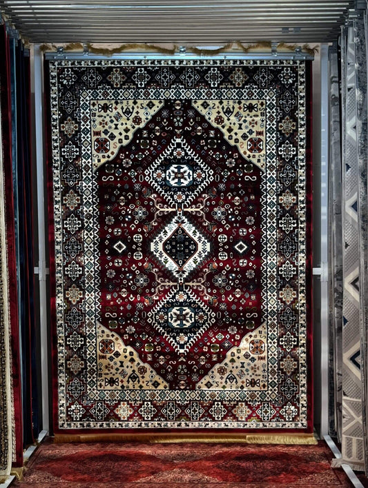 Asaryun Turkish Rugs Bazaar G-Discover the perfect blend of tradition and modernity with our Turkish polyester rug. Featuring a rich blue background with intricate patterns, this durable, easy-to-maintain rug adds elegance to any space. Ideal for high-tra