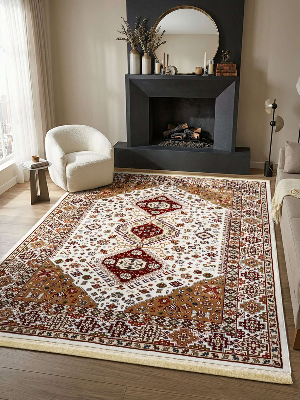 Asaryun Rugs H4320A Turkish Rug Cream – Elegant & Practical