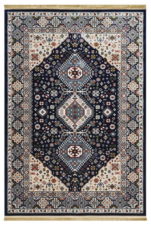 Asaryun Rugs H4320A - Elegant Turkish Style in Navy