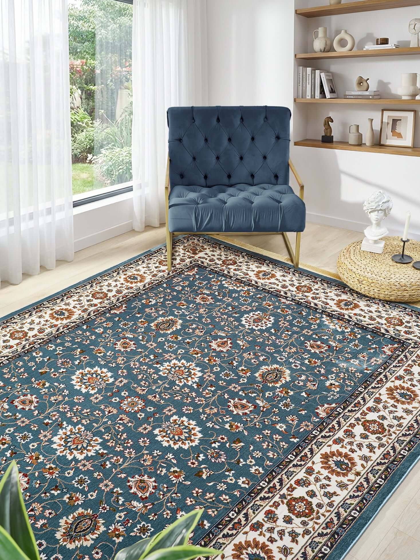 Asaryun Rugs H5500A Turkish Rug in Elegant Blue