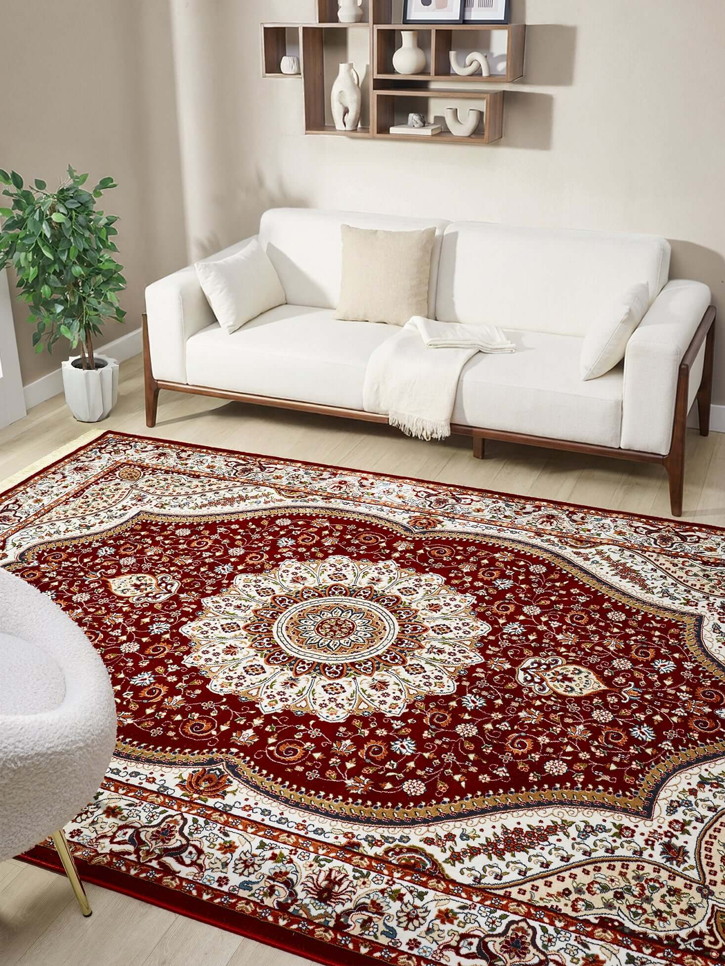 Asaryun Turkish Rug – H4158A Dark Red | Elegant Home Decor