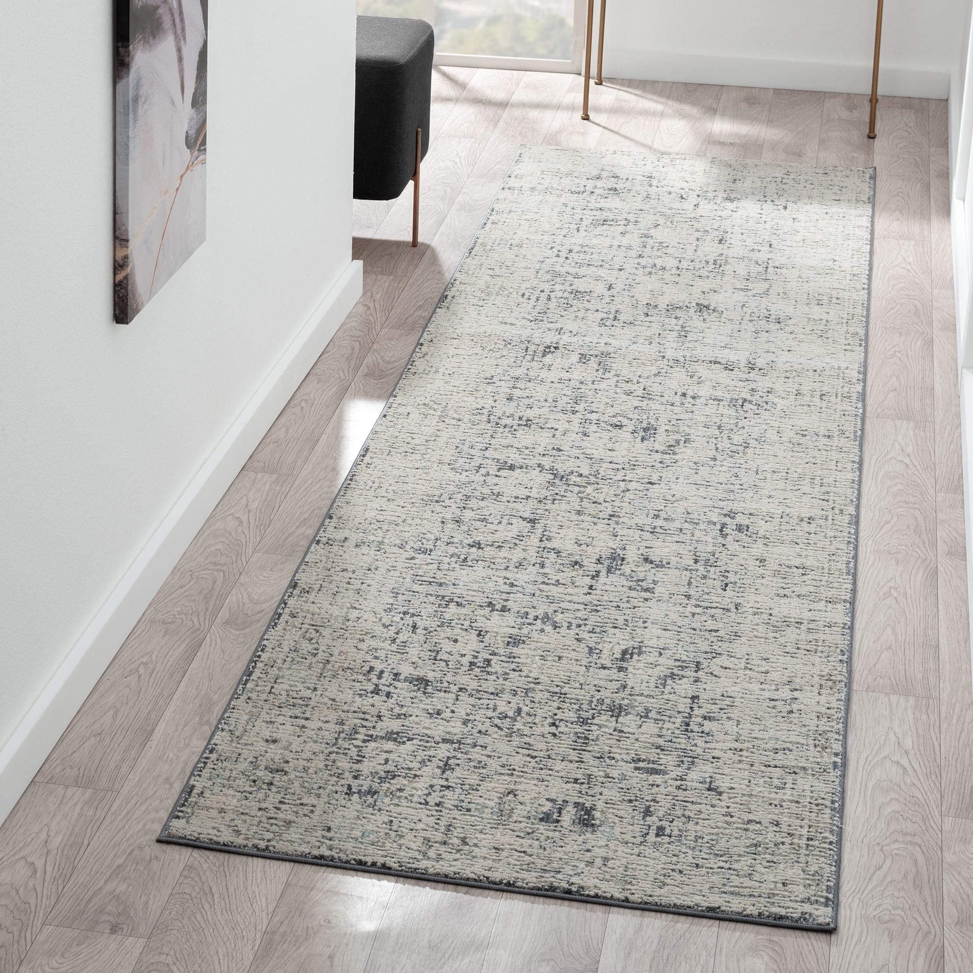 Aubrey 6739 Charcoal Runner-This exquisite collection has all the hallmarks of a perfect combination of design, colour and texture. The modern take on traditional oriental patterns in this superb range are reflected beautifully on a durable, cross-woven p