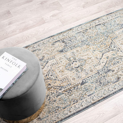 Aubrey 6752 Charcoal Runner-This exquisite collection has all the hallmarks of a perfect combination of design, colour and texture. The modern take on traditional oriental patterns in this superb range are reflected beautifully on a durable, cross-woven p