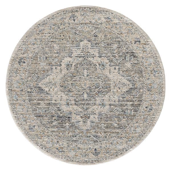 Aubrey 6753 Taupe Round-This exquisite collection has all the hallmarks of a perfect combination of design, colour and texture. The modern take on traditional oriental patterns in this superb range are reflected beautifully on a durable, cross-woven pile