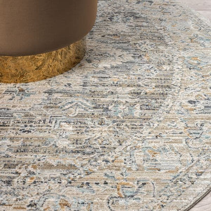 Aubrey 6753 Taupe Round-This exquisite collection has all the hallmarks of a perfect combination of design, colour and texture. The modern take on traditional oriental patterns in this superb range are reflected beautifully on a durable, cross-woven pile