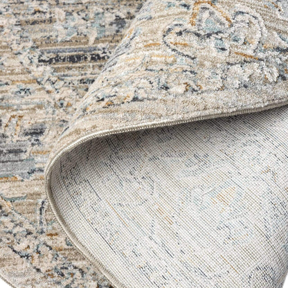Aubrey 6753 Taupe Round-This exquisite collection has all the hallmarks of a perfect combination of design, colour and texture. The modern take on traditional oriental patterns in this superb range are reflected beautifully on a durable, cross-woven pile