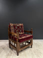 Authentic Armchair (Dark Red Diamond)-Our Authentic Single Chair is expertly crafted from solid Wood Sedir and features Cotton Cushion covers and firm sponge for optimal comfort. Enjoy the comfort and luxury of this elegant chair. Free height under furnit