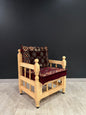 Authentic Armchair (Dark Red Diamond)-Our Authentic Single Chair is expertly crafted from solid Wood Sedir and features Cotton Cushion covers and firm sponge for optimal comfort. Enjoy the comfort and luxury of this elegant chair. Free height under furnit