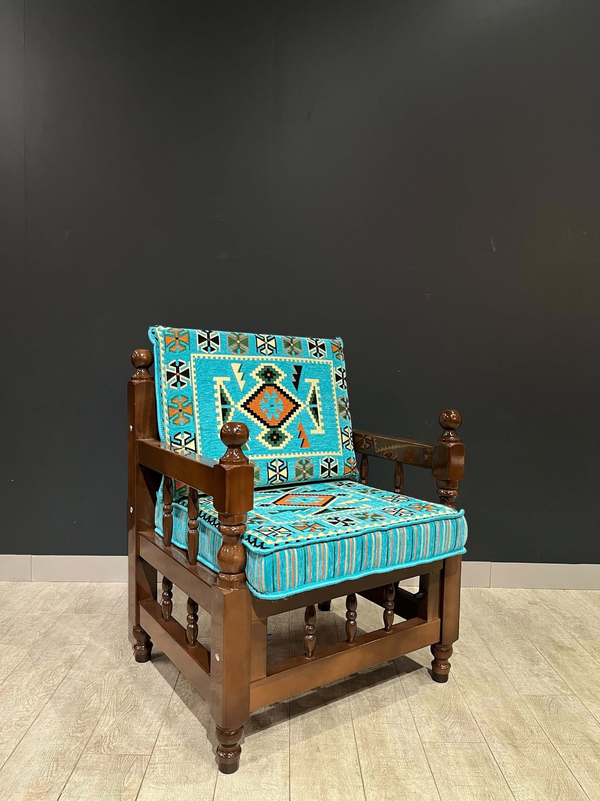 Authentic Armchair (Majlis Aqua Serenity)  Dark  