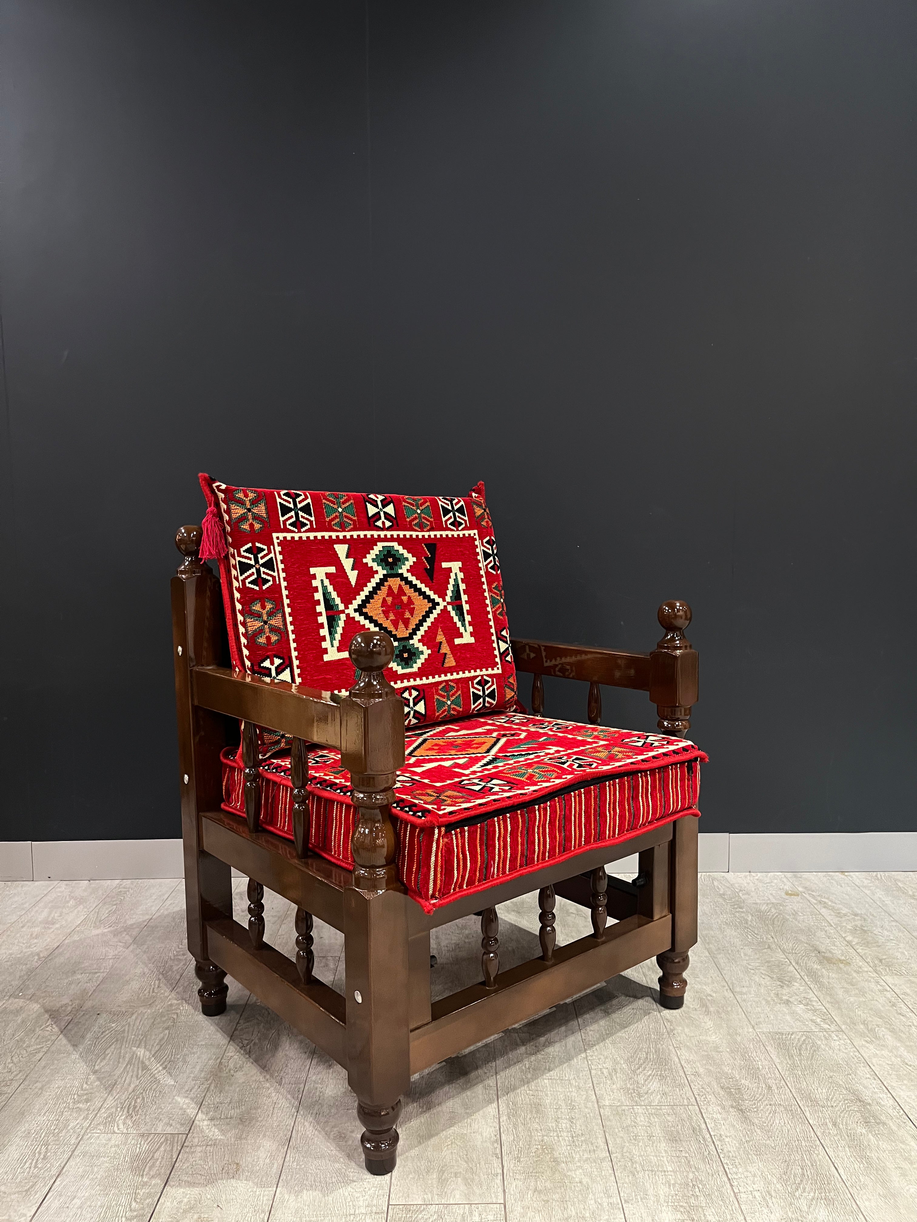 Authentic Armchair (Red Pattern Orange)