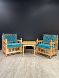 Authentic Coffee Table Set Diamond-Aqua
