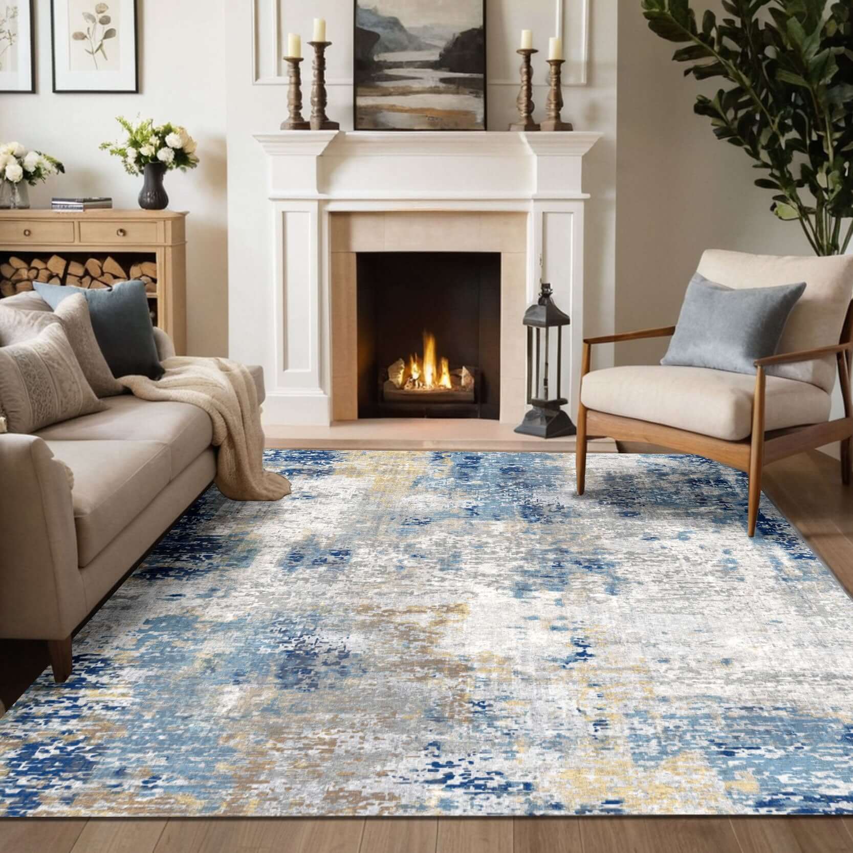 Azure Mist Modern Rug