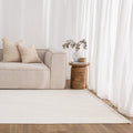 Berno Ivory Loop Rug - B001 styled with furniture