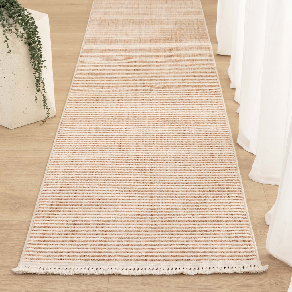 Berno Pink Ivory Loop Stripes Rug - B002 – view 8