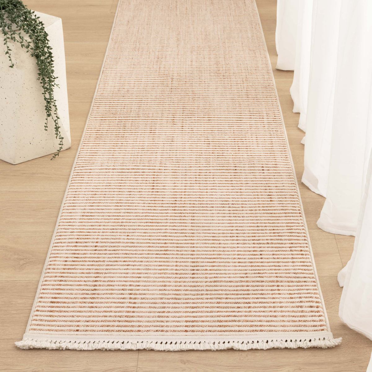Berno Pink Ivory Loop Stripes Rug - B002 – view 8