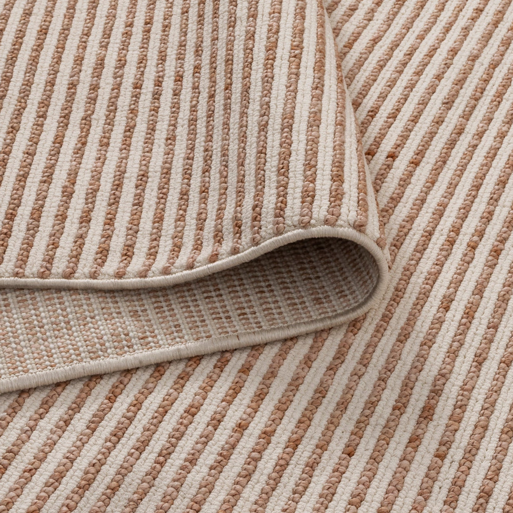 Berno Pink Ivory Loop Stripes Rug - B002 – view 4