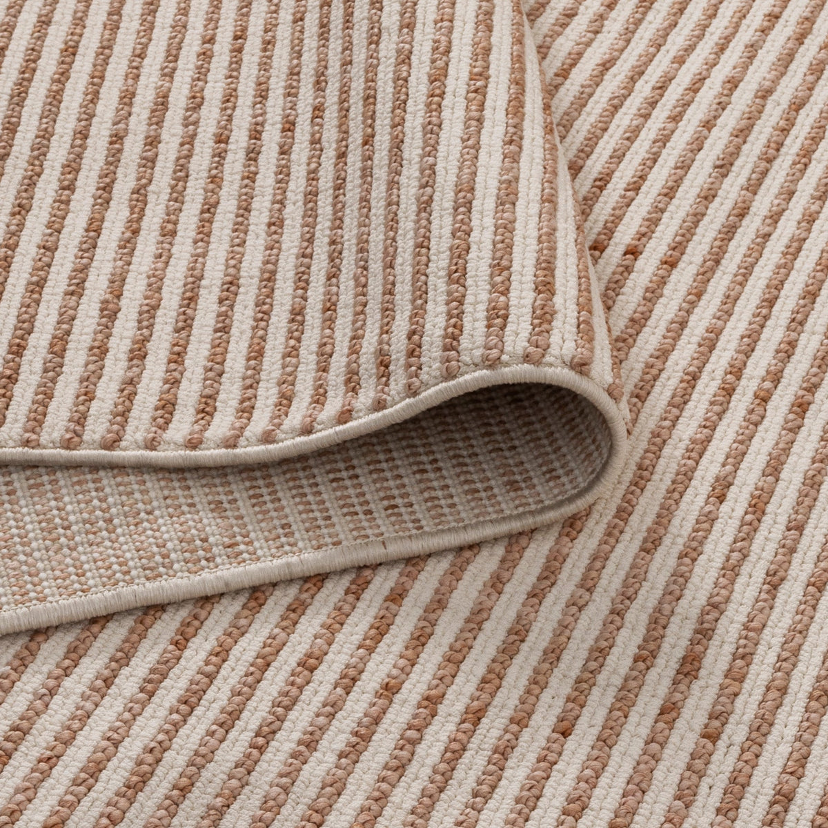 Berno Pink Ivory Loop Stripes Rug - B002 – view 4