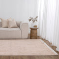 Berno Pink Ivory Loop Stripes Rug - B002 styled with furniture