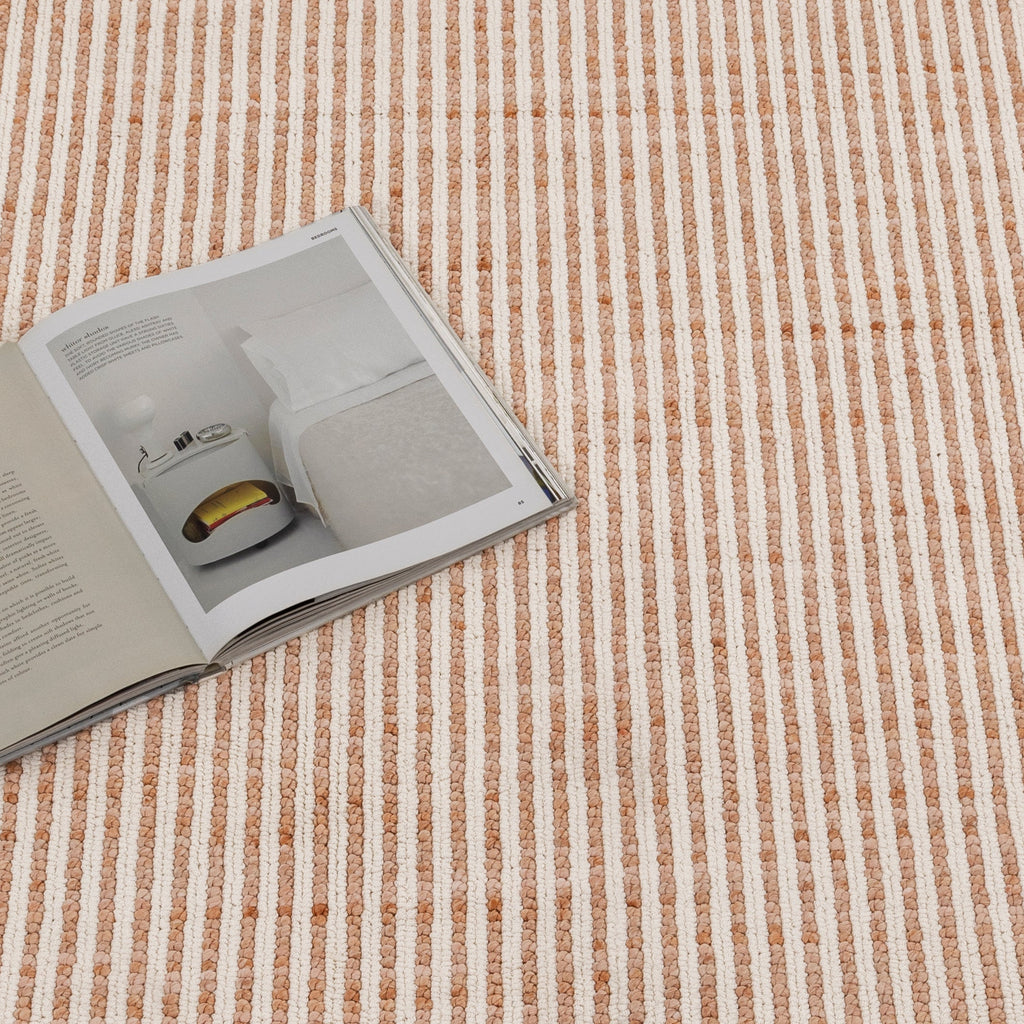 Berno Pink Ivory Loop Stripes Rug - B002 – view 5
