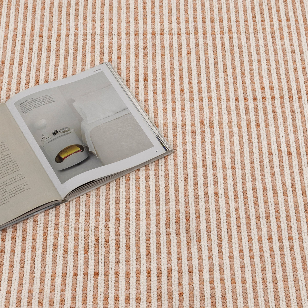 Berno Pink Ivory Loop Stripes Rug - B002 – view 5