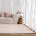 Berno Ivory Pink Loop Rug - B003 styled with furniture