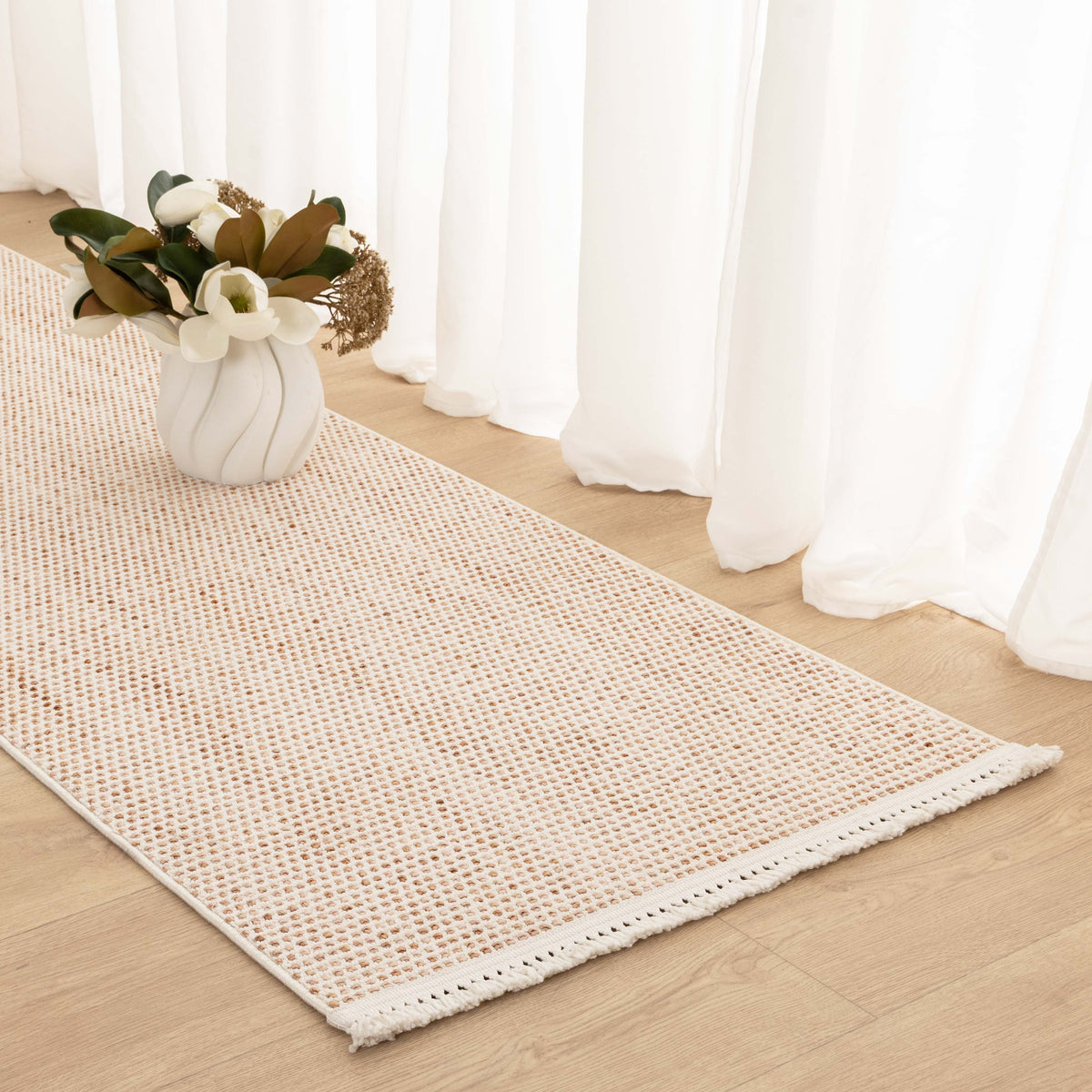 Berno Ivory Pink Loop Rug - B003 – view 7