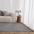 Berno Charcoal Loop Rug - B005 styled with furniture