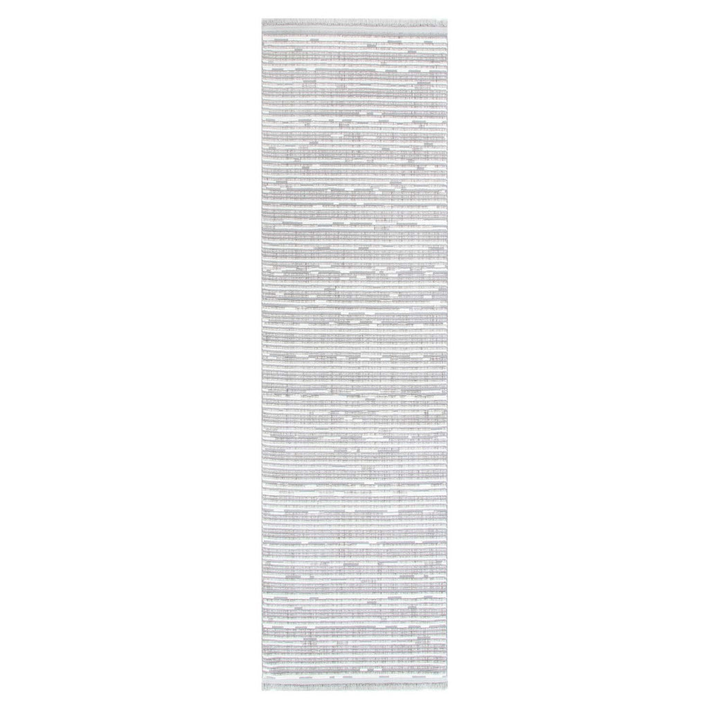 Berno Silver Ivory Loop Lines Rug - B006 – view 6