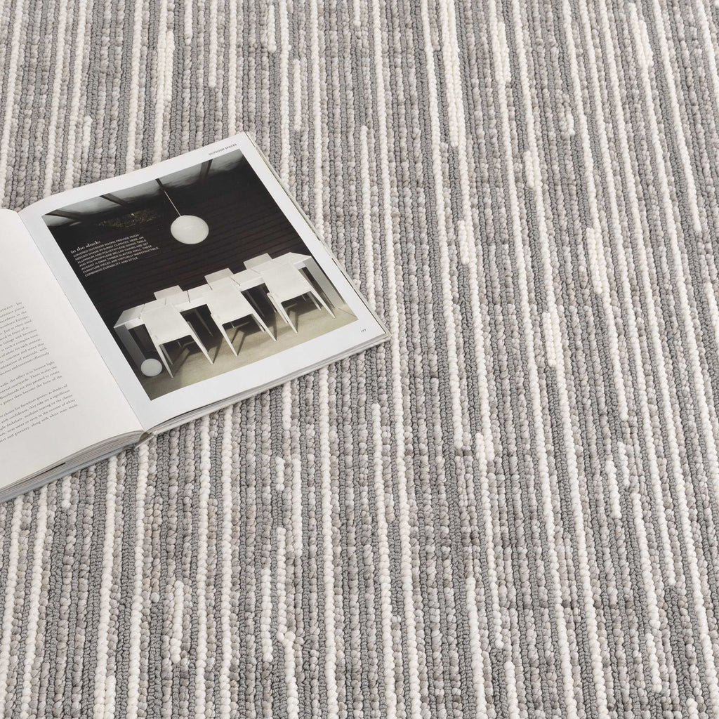 Berno Silver Ivory Loop Lines Rug - B006 – view 5